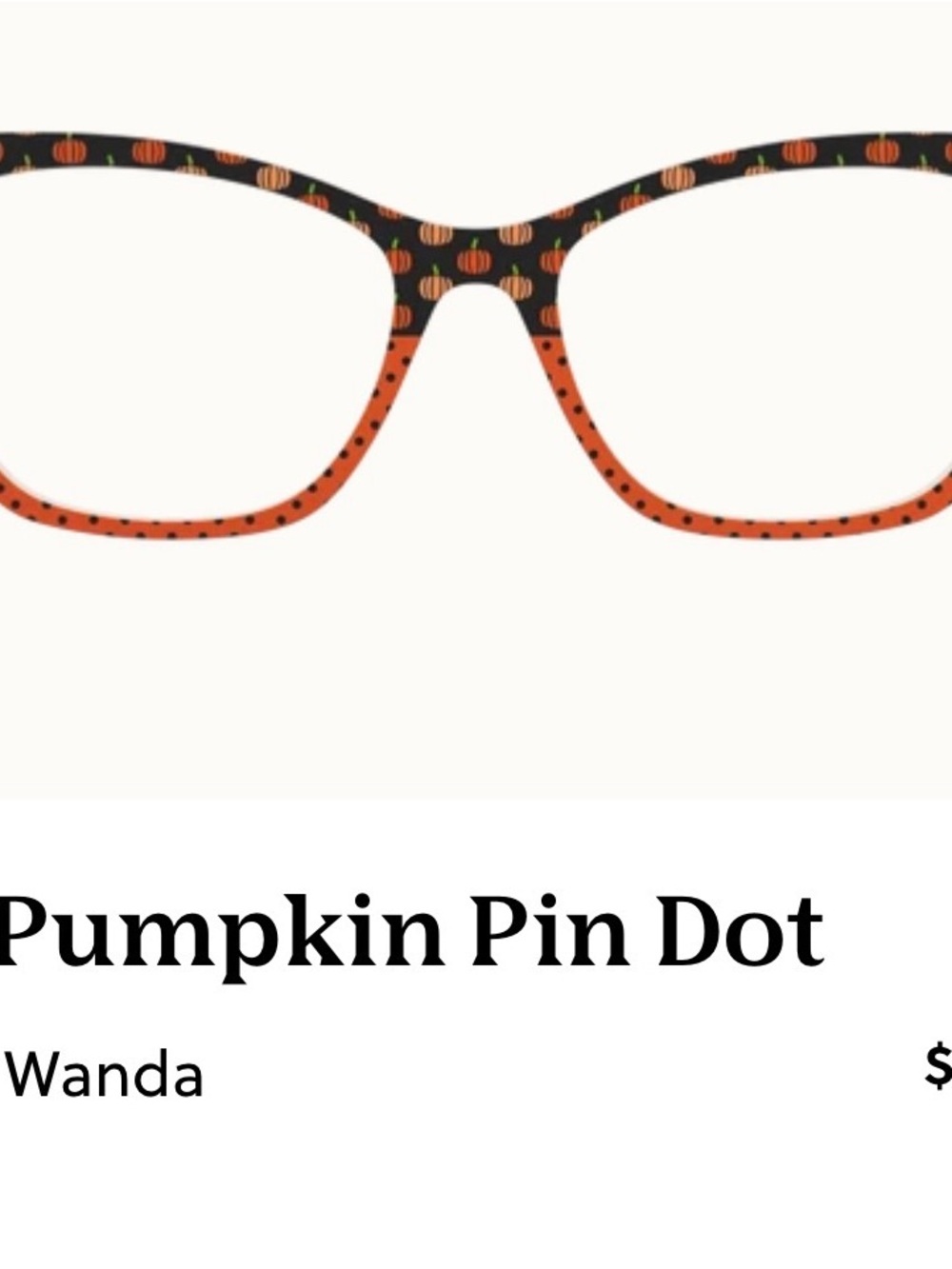 Pair Eyewear Pumpkin Pin Dot Topper